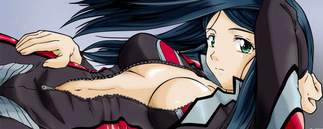 Woman green eyes long black free wallpaper for desktop - medium preview image