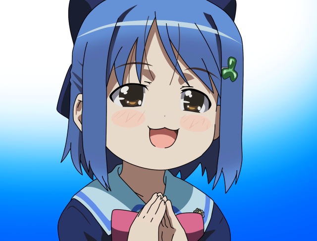 Blue haired praying girl kyoani free wallpaper for desktop - medium preview image