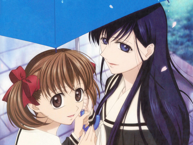 Ai mitsu anime umbrella rain free wallpaper for desktop - medium preview image