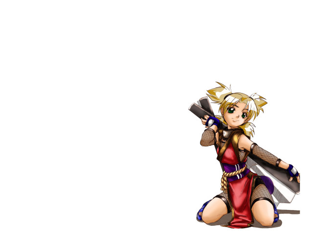 Woman red dress sword blonde free wallpaper for desktop - medium preview image