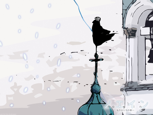 Black bird tall building rain free wallpaper for desktop - medium preview image