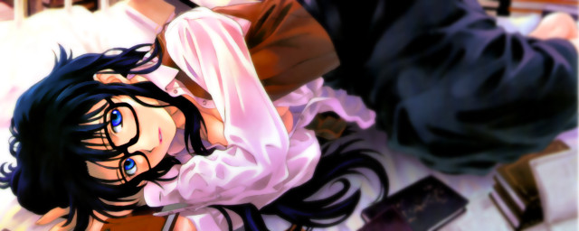 Woman lying blurry anime gothic free wallpaper for desktop - medium preview image