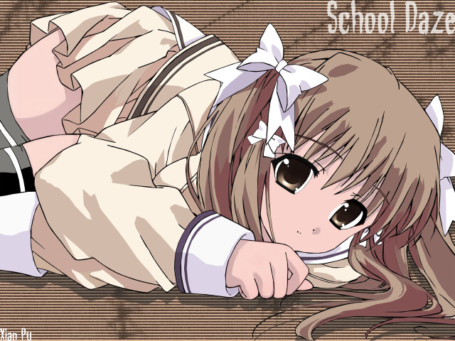 Girl bow school uniform kyoto free wallpaper for desktop - medium preview image