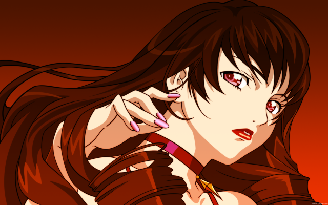 Woman red eyes knife long free wallpaper for desktop - medium preview image