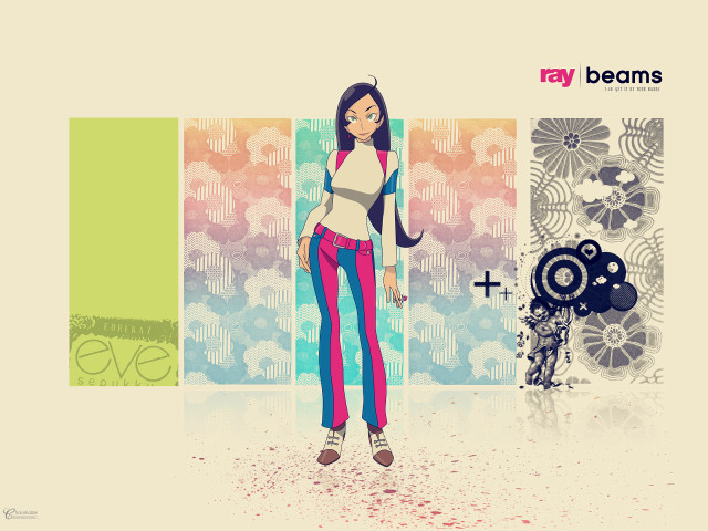 Woman white top colorful pants free wallpaper for desktop - medium preview image