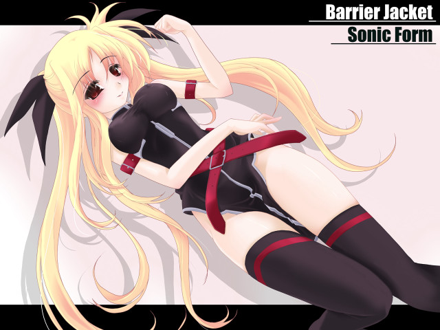 Blonde girl anime armbelt buckles free wallpaper for desktop - medium preview image