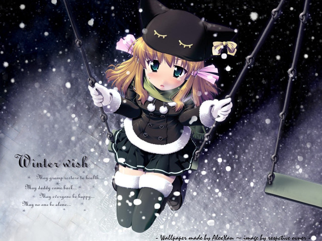 Witch swing snow moonfireworks anime free wallpaper for desktop - medium preview image