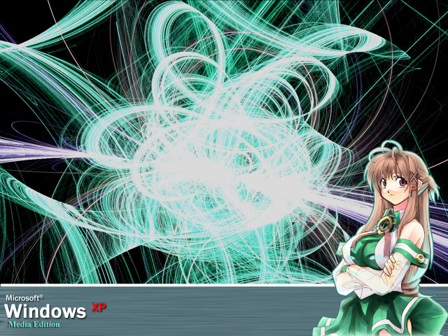 Girl green dress hologram ferris free wallpaper for desktop - medium preview image