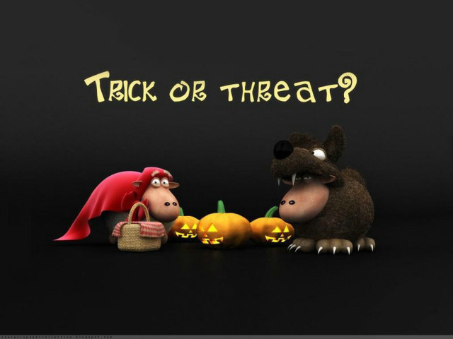 Cartoon characters pumpkins trick or free wallpaper for desktop - medium preview image