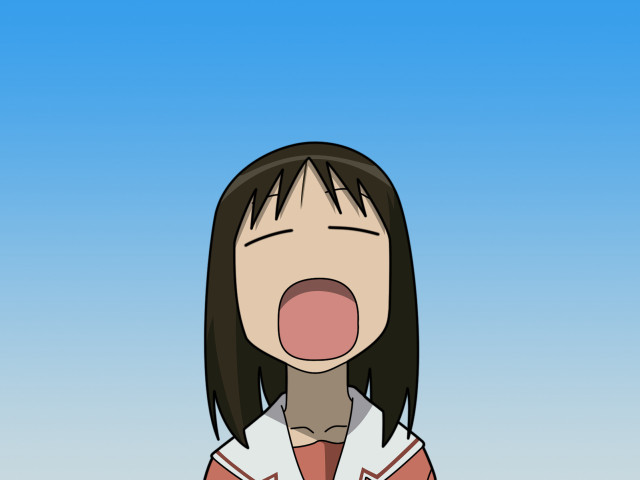 Surprised cartoon girl blue sky free wallpaper for desktop - medium preview image