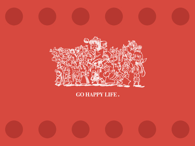 Red background multiple girls bubble free wallpaper for desktop - medium preview image