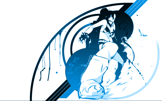 Woman giantess anime bikini blackrock free wallpaper for desktop - medium preview image