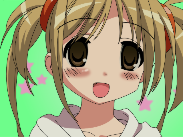 Anime girl ponytail funny face free wallpaper for desktop - medium preview image