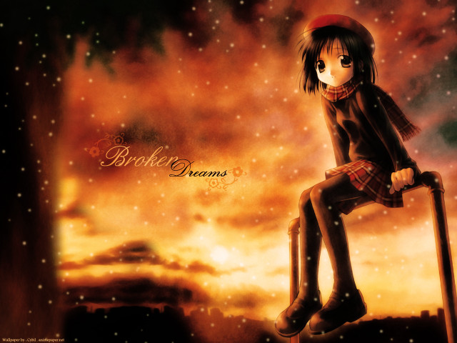 Girl starry sky autumn fire free wallpaper for desktop - medium preview image