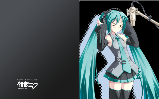 Anime girl blue hair headphones #2 free wallpaper for desktop - medium preview image