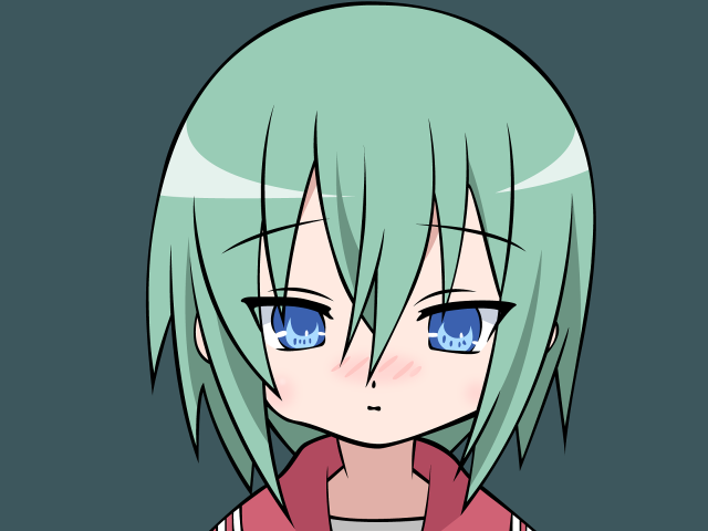 Green hair blue eyes school free wallpaper for desktop - medium preview image
