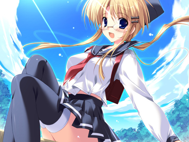 Anime girl blonde hair sailor #2 free wallpaper for desktop - medium preview image