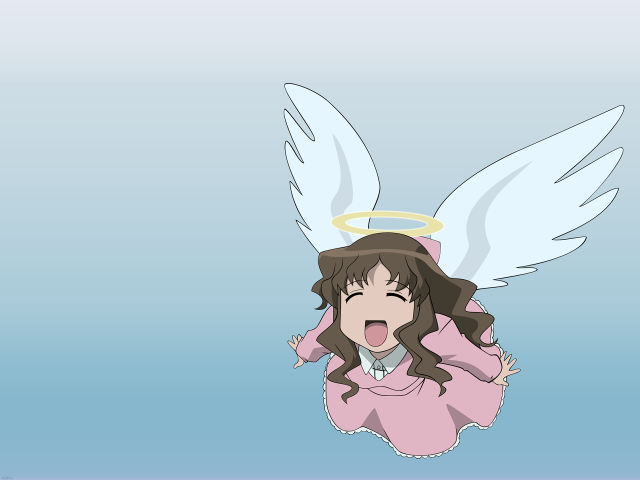 Angel girl pink sweater screaming free wallpaper for desktop - medium preview image