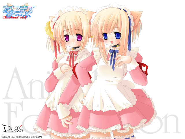 Pink haired anime girls twintails free wallpaper for desktop - medium preview image