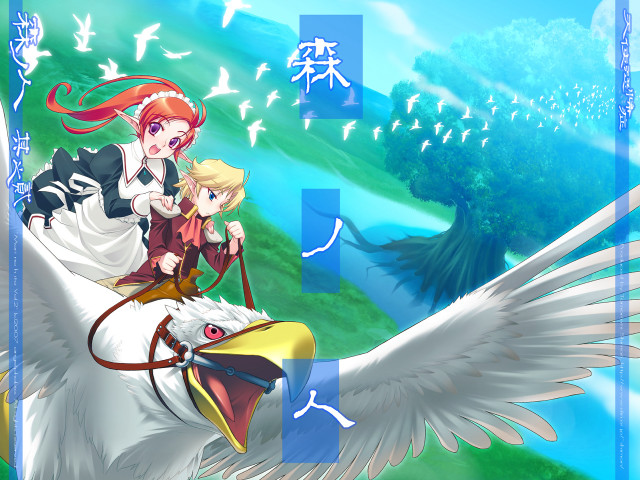Woman bird sword angel wings free wallpaper for desktop - medium preview image