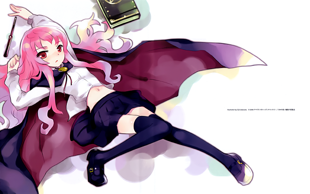 Pink haired girl flying cape free wallpaper for desktop - medium preview image