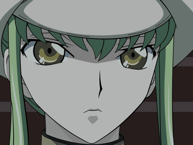 Anime greenhair hat portrait closeup free wallpaper for desktop - medium preview image