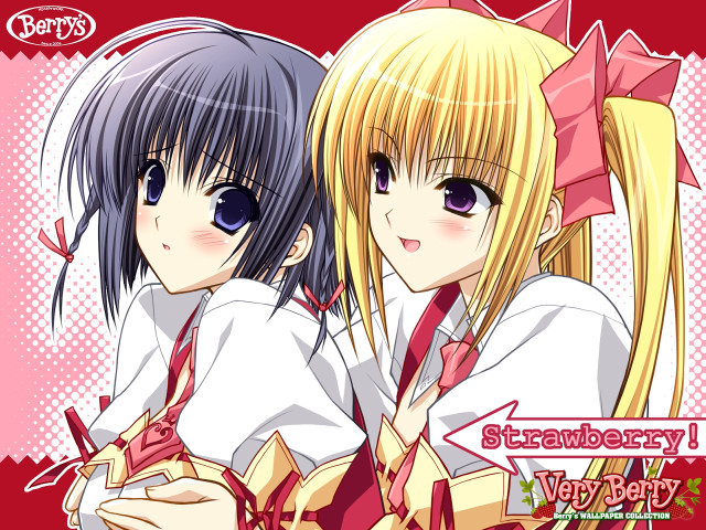 Anime girls longhair ties schooluniform free wallpaper for desktop - medium preview image