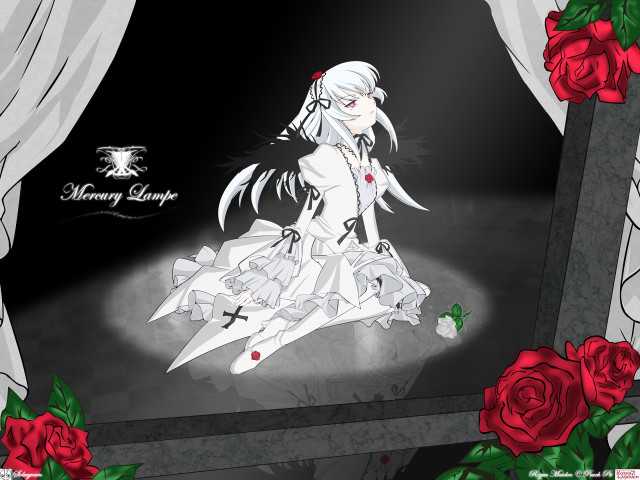 Girl roses gothic blood flower free wallpaper for desktop - medium preview image