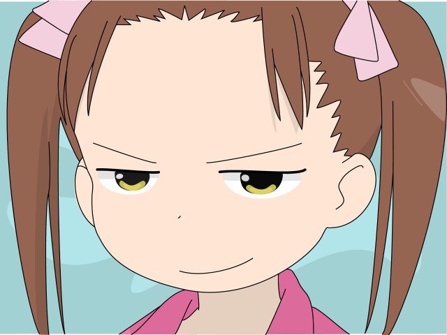 Cartoon girl ponytail sad pink free wallpaper for desktop - medium preview image