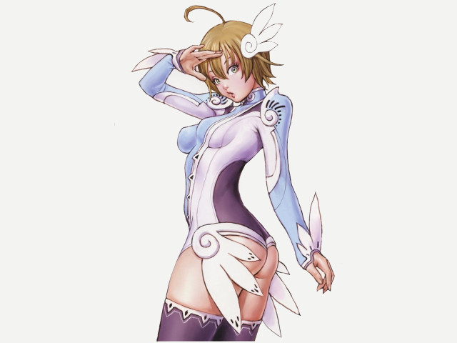 Woman purple outfit white bird free wallpaper for desktop - medium preview image