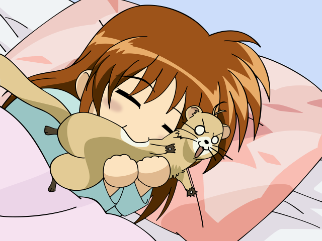 Girl sleeping mouse blue shirt free wallpaper for desktop - medium preview image