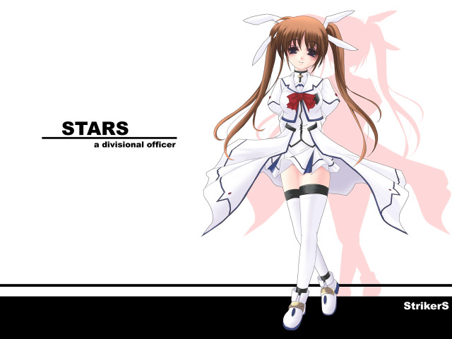 Girl white dress bow stars free wallpaper for desktop - medium preview image
