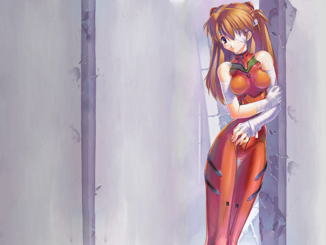Red outfit doorway angelic anime free wallpaper for desktop - medium preview image