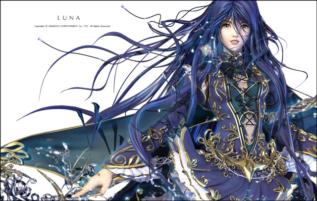 Woman blue dress sword gothic #2 free wallpaper for desktop - medium preview image