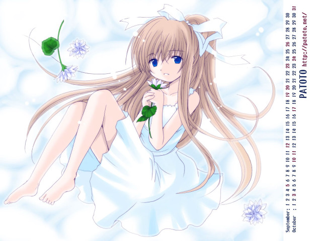 Girl long hair flower cloud free wallpaper for desktop - medium preview image