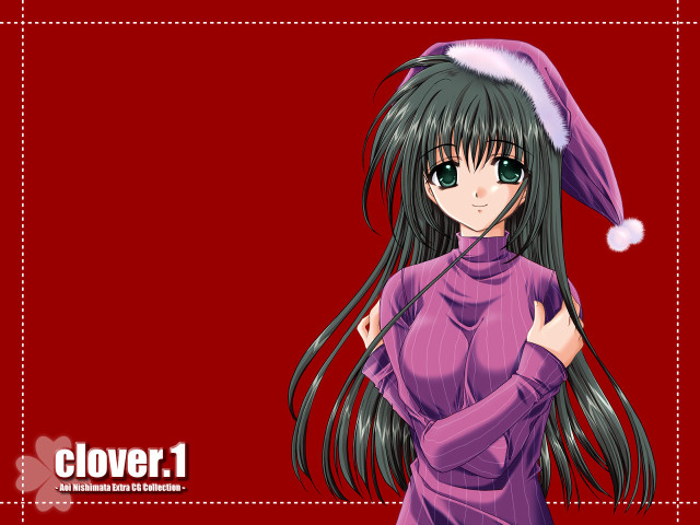 Girl purple dress santa hat free wallpaper for desktop - medium preview image