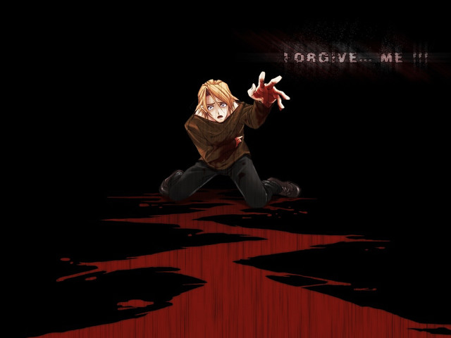 Man blonde artist portrait red free wallpaper for desktop - medium preview image