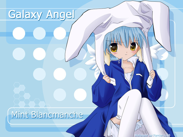 Girl bunnyears bluecoat whitebackground anime free wallpaper for desktop - medium preview image