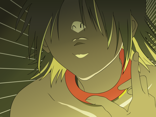 Woman red collar green background free wallpaper for desktop - medium preview image