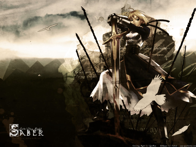 Woman sword field birds gothic free wallpaper for desktop - medium preview image