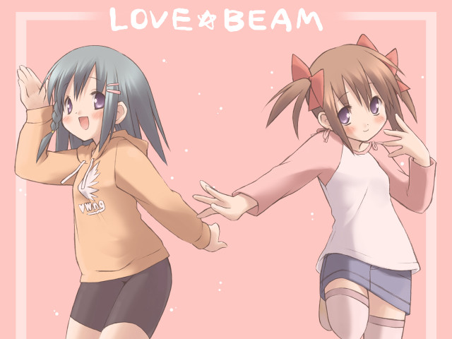 Anime girls dancing love beam free wallpaper for desktop - medium preview image