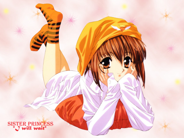 Girl yellow hat orange socks free wallpaper for desktop - medium preview image
