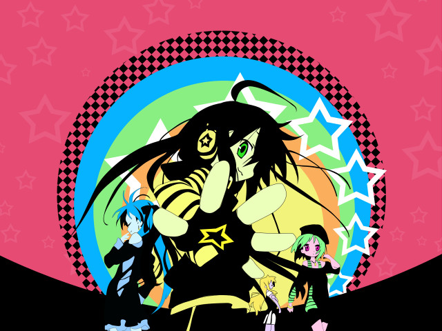 Cartoon girl star background flag free wallpaper for desktop - medium preview image