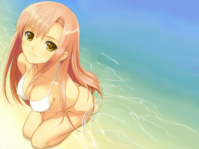 Chizuko yoshida beach anime bikini free wallpaper for desktop - medium preview image