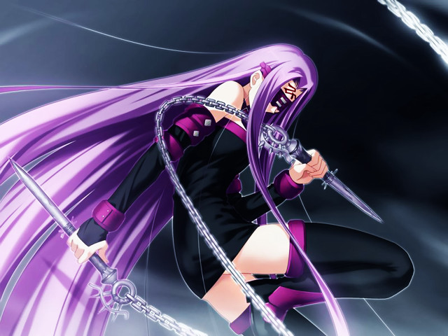Purple haired gothic heroine weapon free wallpaper for desktop - medium preview image