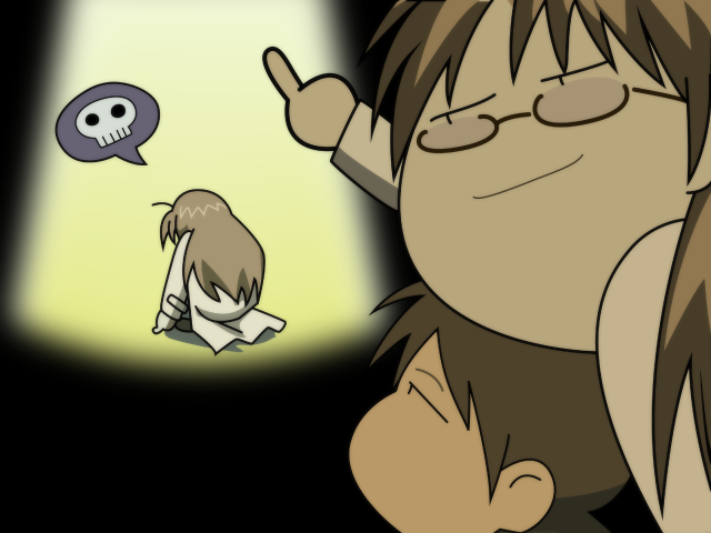 Cartoon character skull dark light free wallpaper for desktop - medium preview image