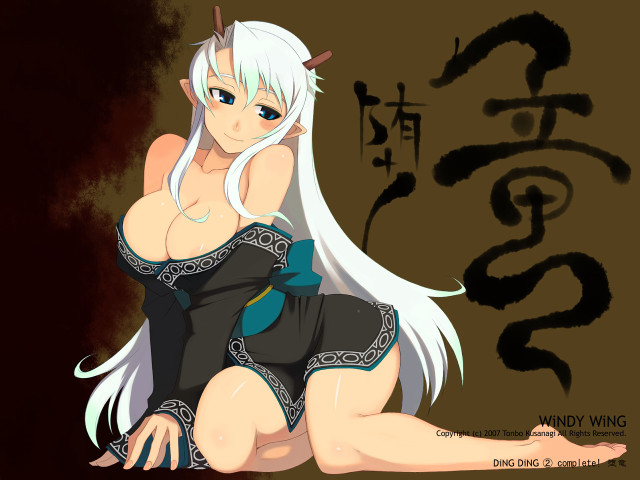 White haired woman black dress #4 free wallpaper for desktop - medium preview image