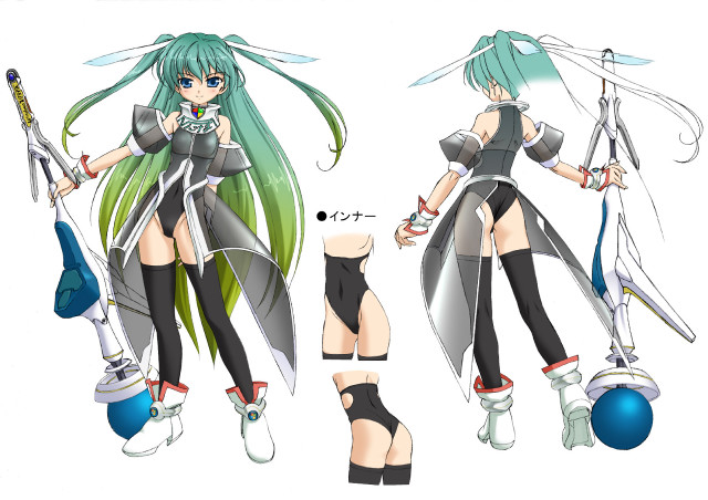 Green hair girl sword ball free wallpaper for desktop - medium preview image