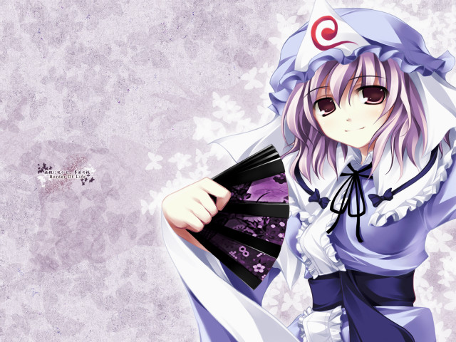 Anime character fan purple background free wallpaper for desktop - medium preview image