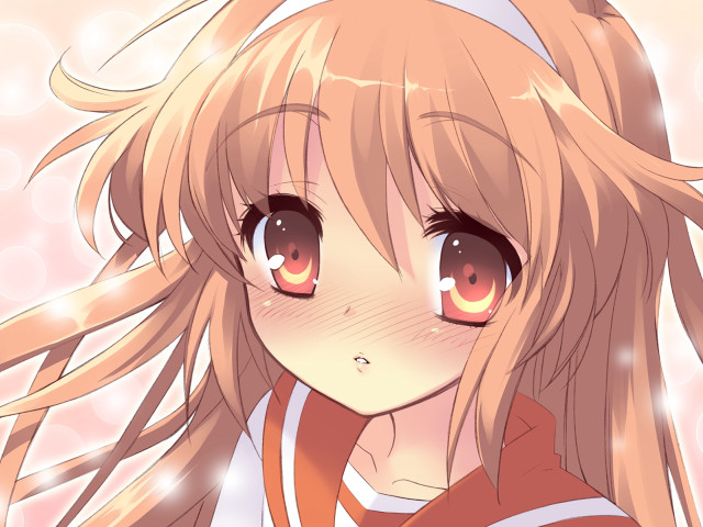 Girl longhair redshirt whitecollar aguri free wallpaper for desktop - medium preview image